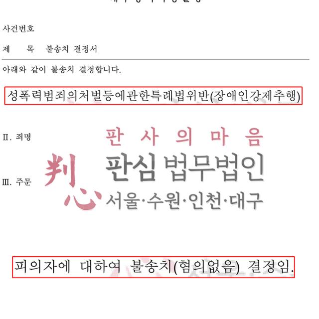 [불송치] 장애인 강제추행 | 식당 근무 중 장애인 종업원을 추행했다는 혐의받은 사건, CCTV와 메시지로 상호 교감 정황 밝혀 불송치